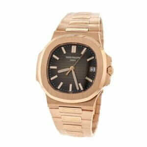 patek-philippe-nautilus-black-dial-rose-gold-replica-watch