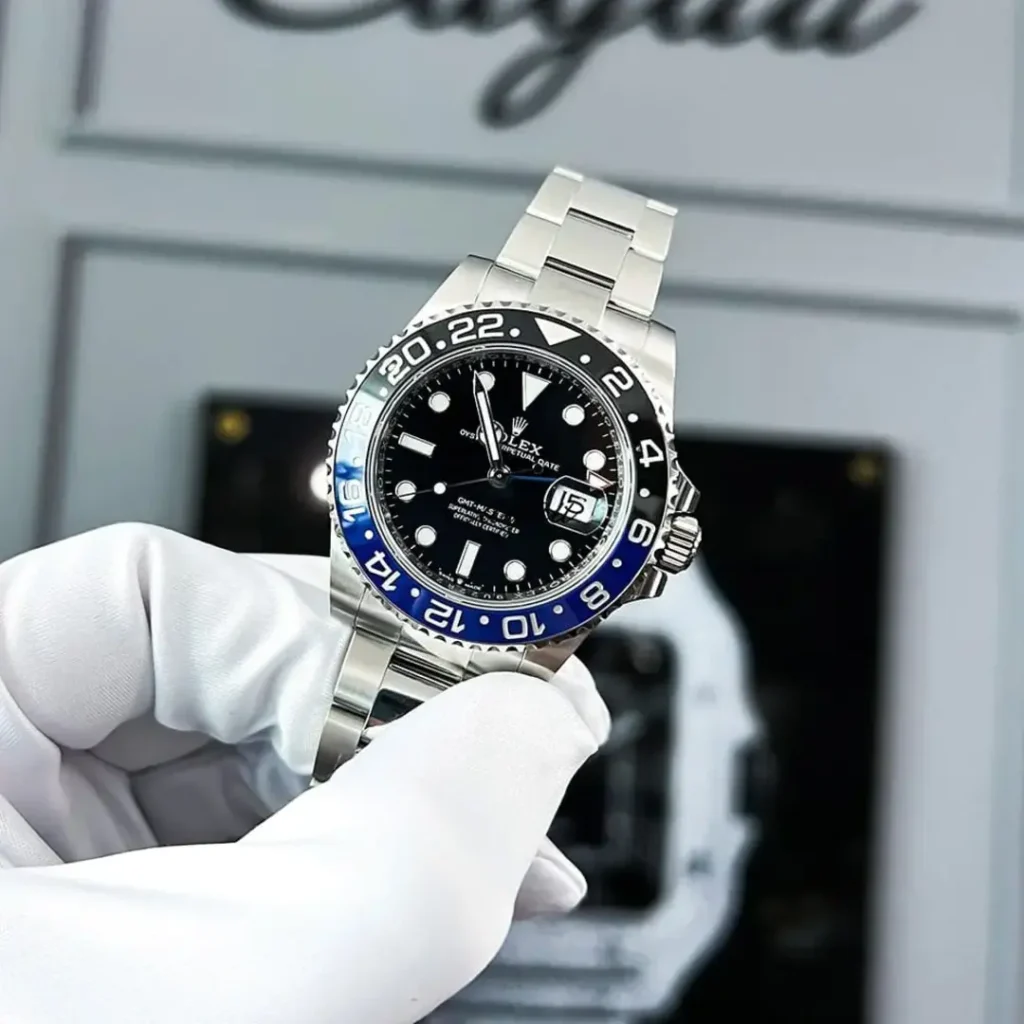 rolex gmt master ii blue black bezel and black dial replica