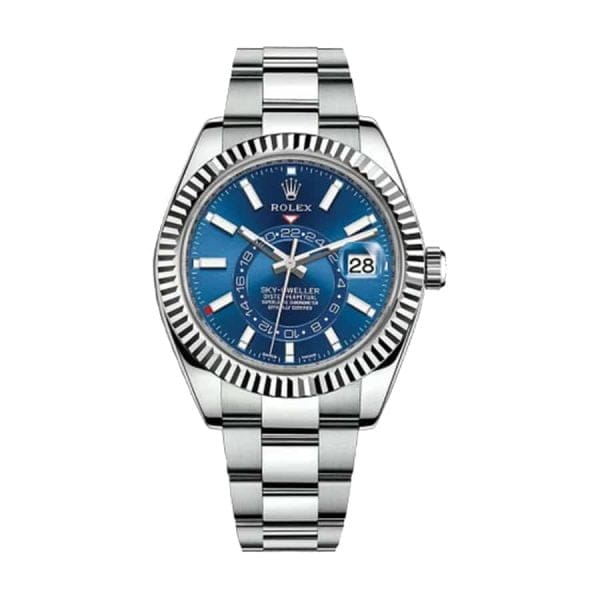 rolex sky dweller blue dial satinless steel 326934 replica